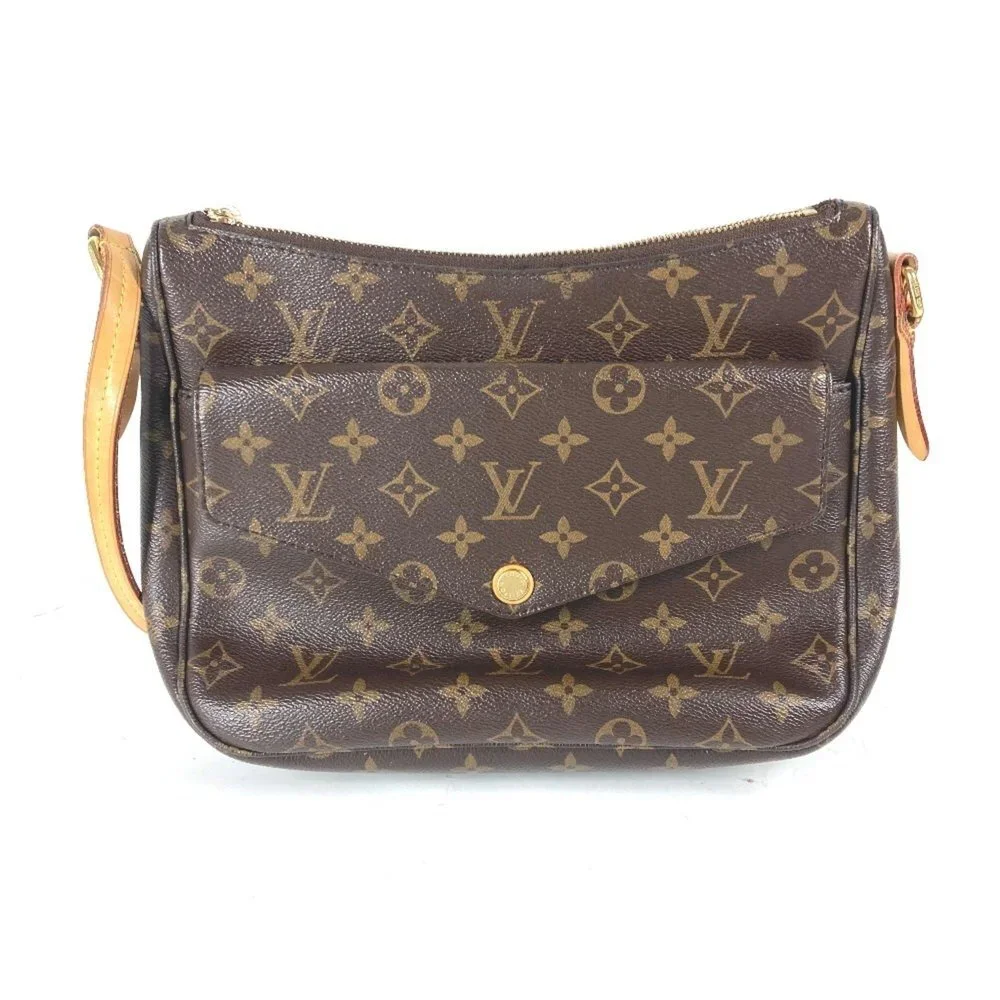 LOUIS VUITTON Brown Monogram Canvas Pochette Shoulder Bag